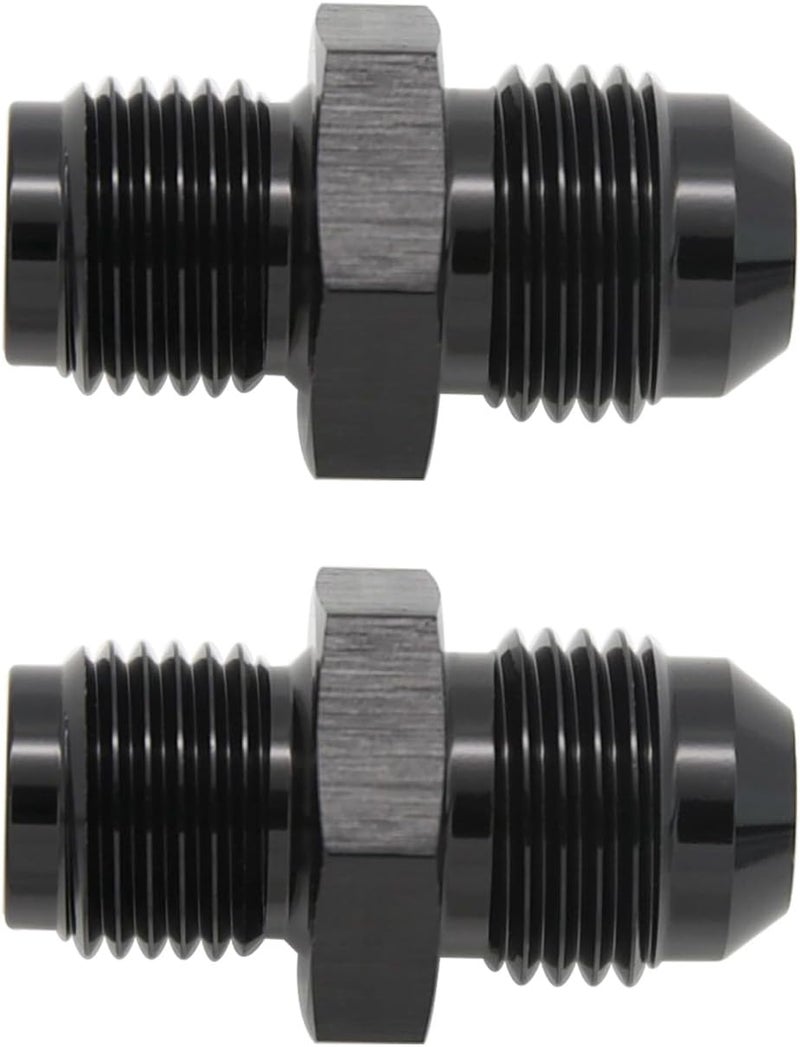 KRD PERFORMANCE Aluminum -6AN AN6 Male Flare to 1/2 x 20 Male Thread Inverted Seat Adaptor Fittings Inv Flare Connector, Black, Pack of 2 - Image 3